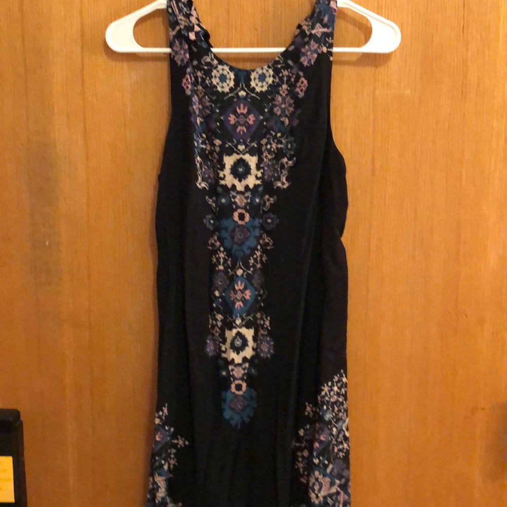 Urban outfitters shift dress black with print
